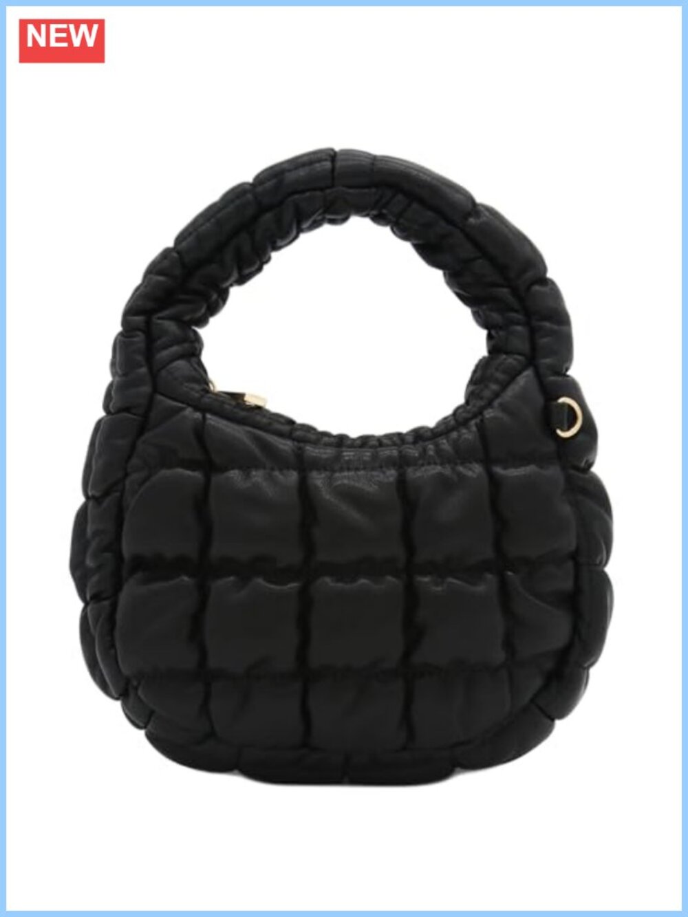Quilted Soft PU Leather Crescent Puffer Crossbody Evening Bag